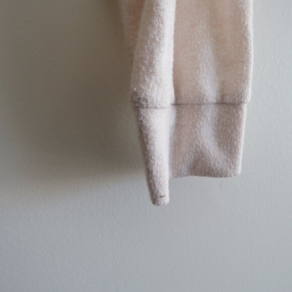 QUINCE Brushed Lounge Cropped Pullover Hoodie in Heather Oatmeal Lounge - Size S - Picture 6 of 15